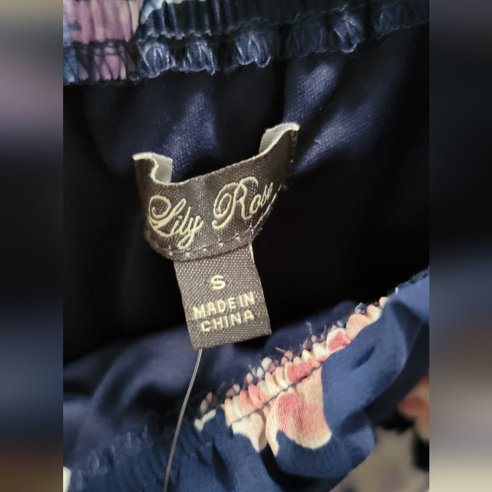 NWT Lily Rose Floral Off-Shoulder Maxi/Romper Dress Size Small - Picture 3 of 7